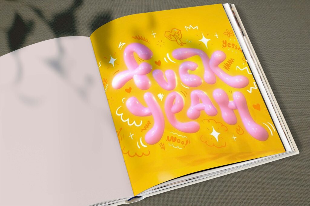 bubbly mockup cover for typography